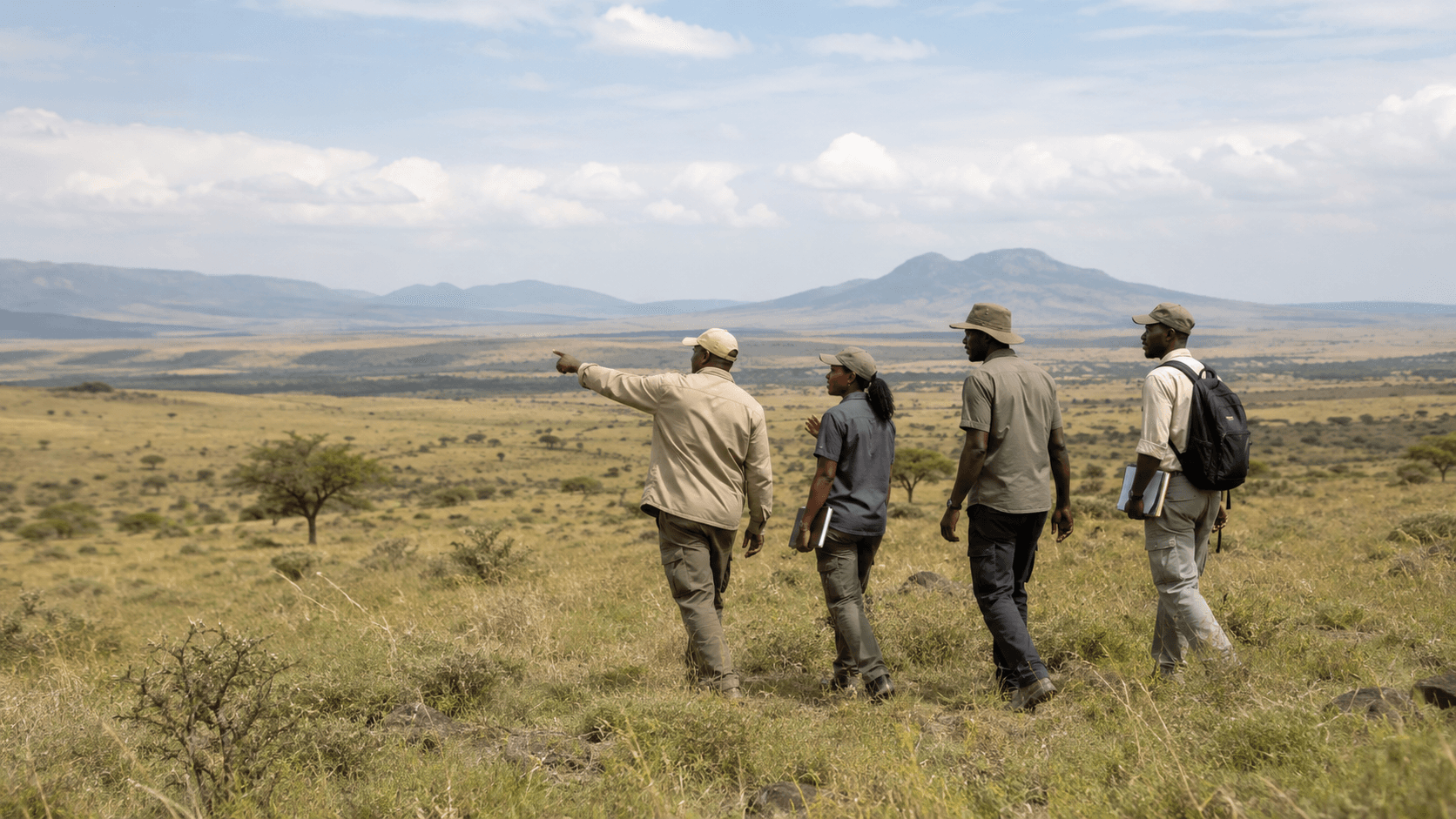 Amapel field team conducting a savanna climate assessment