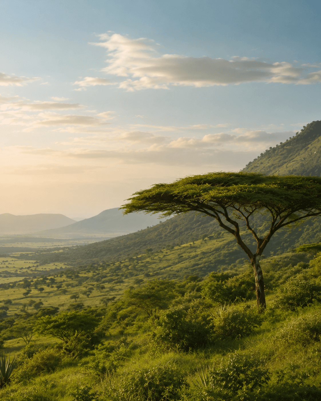 Acacia tree overlooking a restored Garissa County landscape